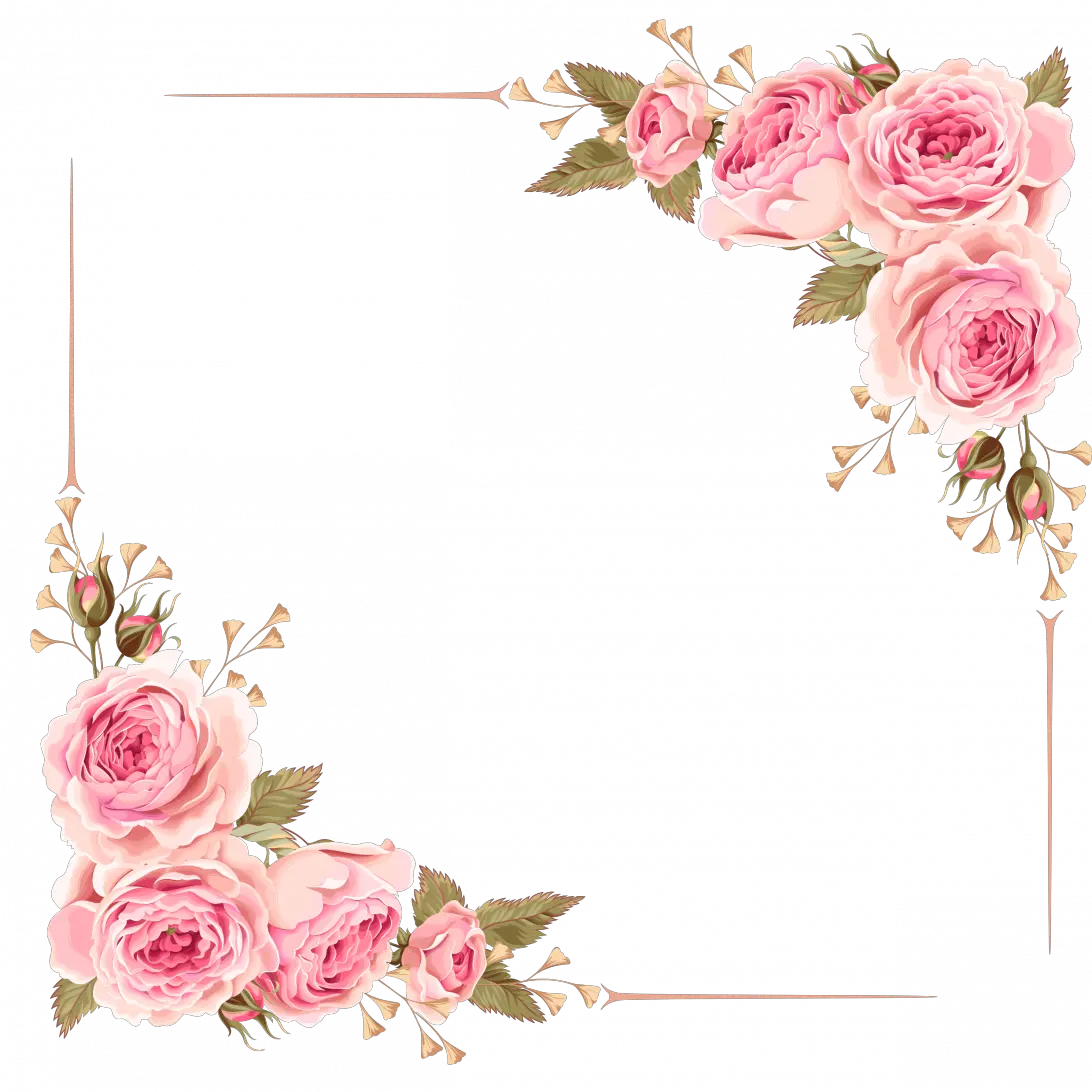  Wedding Invitation Border Card Vector Gold Borders Flower Frame Square Png