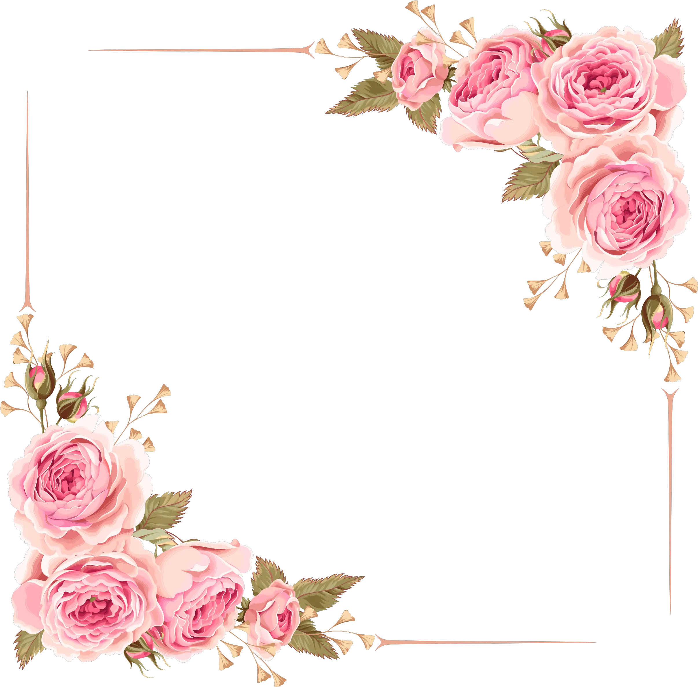  Flowers Frame Png Flower Frame Square Png