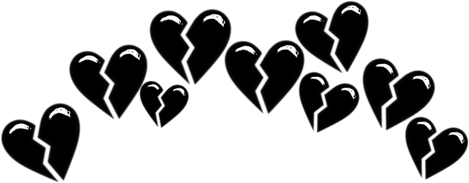  broken brokenheart heart hearts tumblr black Black Broken Heart Emoji Crown