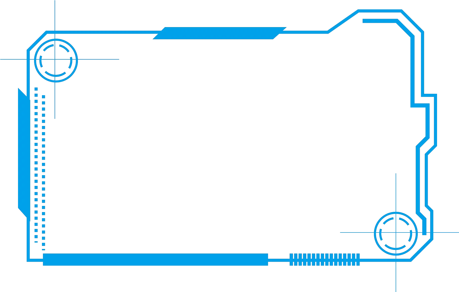  Tech Border Blue Simple Lines Png And Psd Technology Border Png