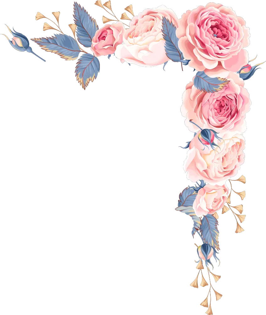  Pink Decorative Material Painted Frame Wedding Hand Wedding Invitation Flower Png Frame