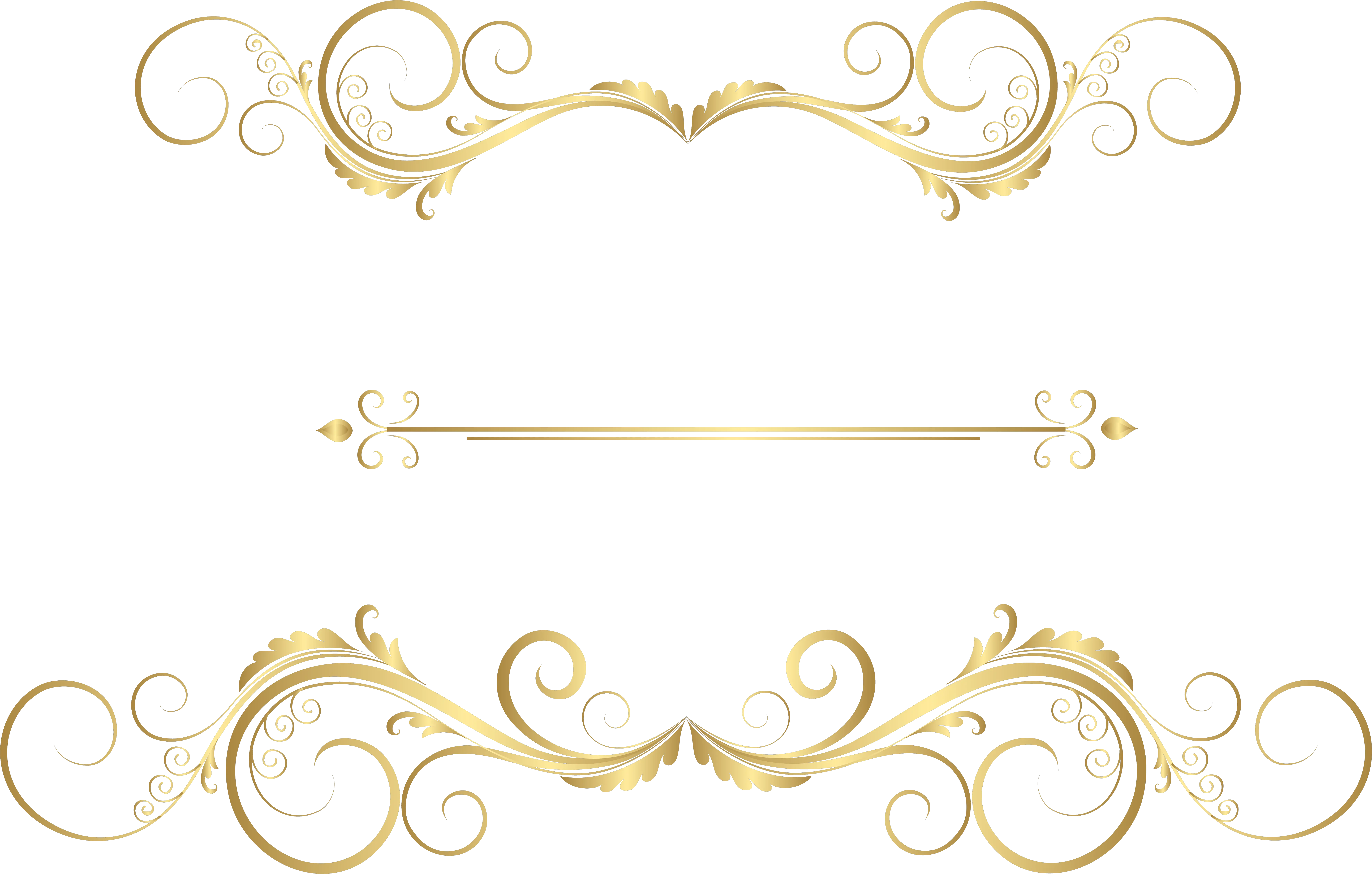  Decoration Clipart Gold Decoration Gold Ornament Border Png