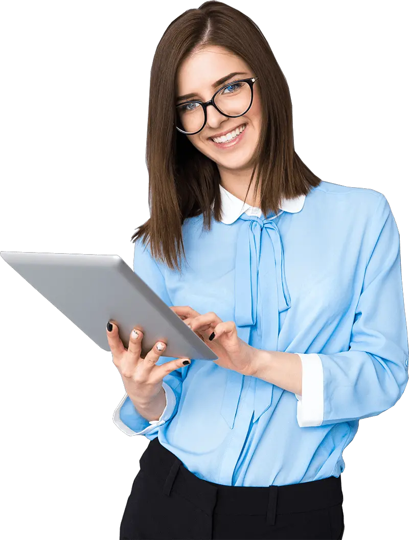  Smiling Business Woman Glasses