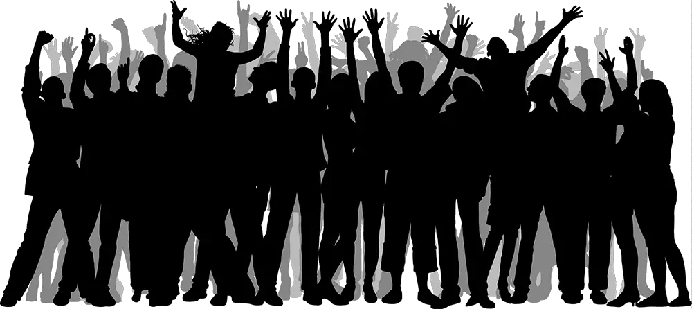  Transparent Crowd Silhouette Png Crowd Of People Png
