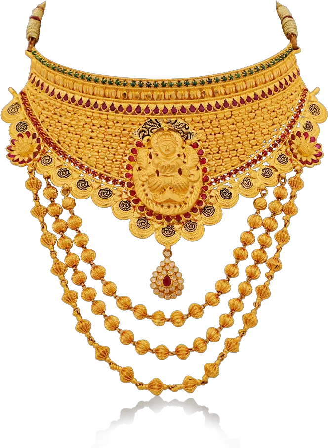  Bridal Grand Gold Necklace Half Set Gold Jewellery Designs
