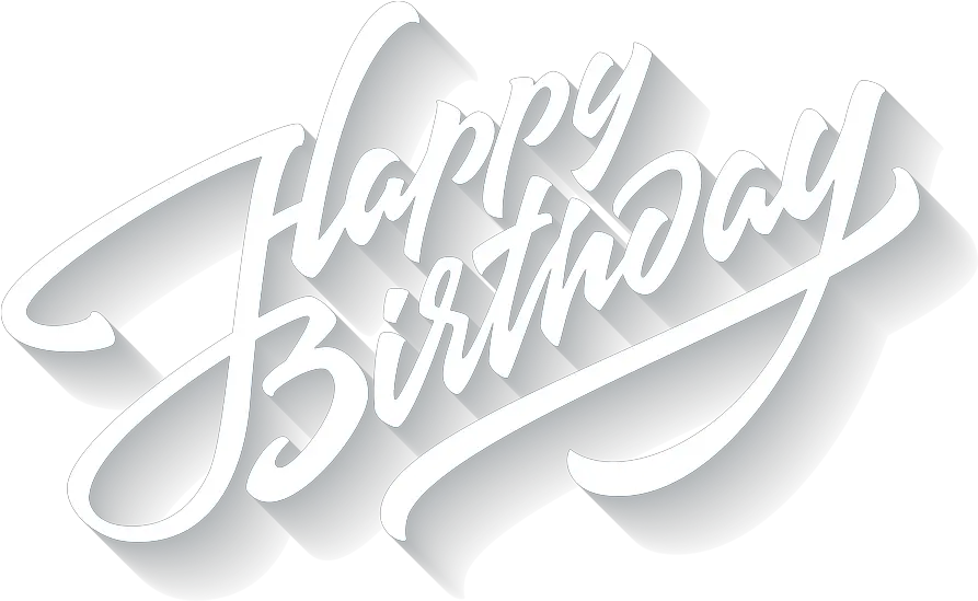  银白happy Birthday艺术字图 Happy Birthday 藝術 字