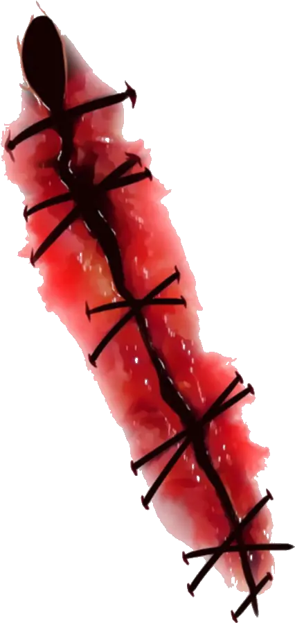  hurt stiches sticker blood bleeding cut creepy Wound Png