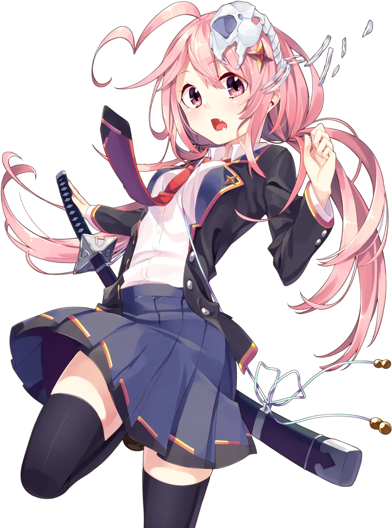  Transparent Anime School Girl Png Anime Girl Pink Hair