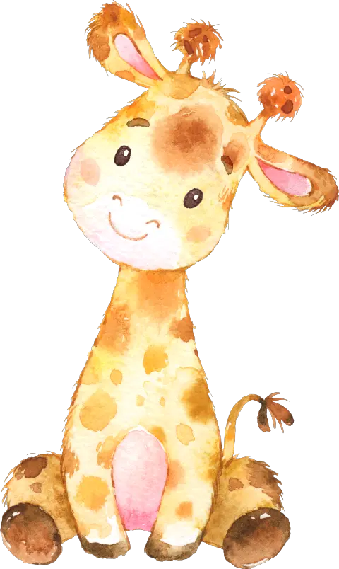  Baby Giraffe Watercolor Clipart