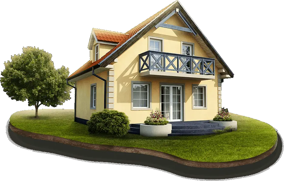  House Png On Green Field Transparent Background Home Png