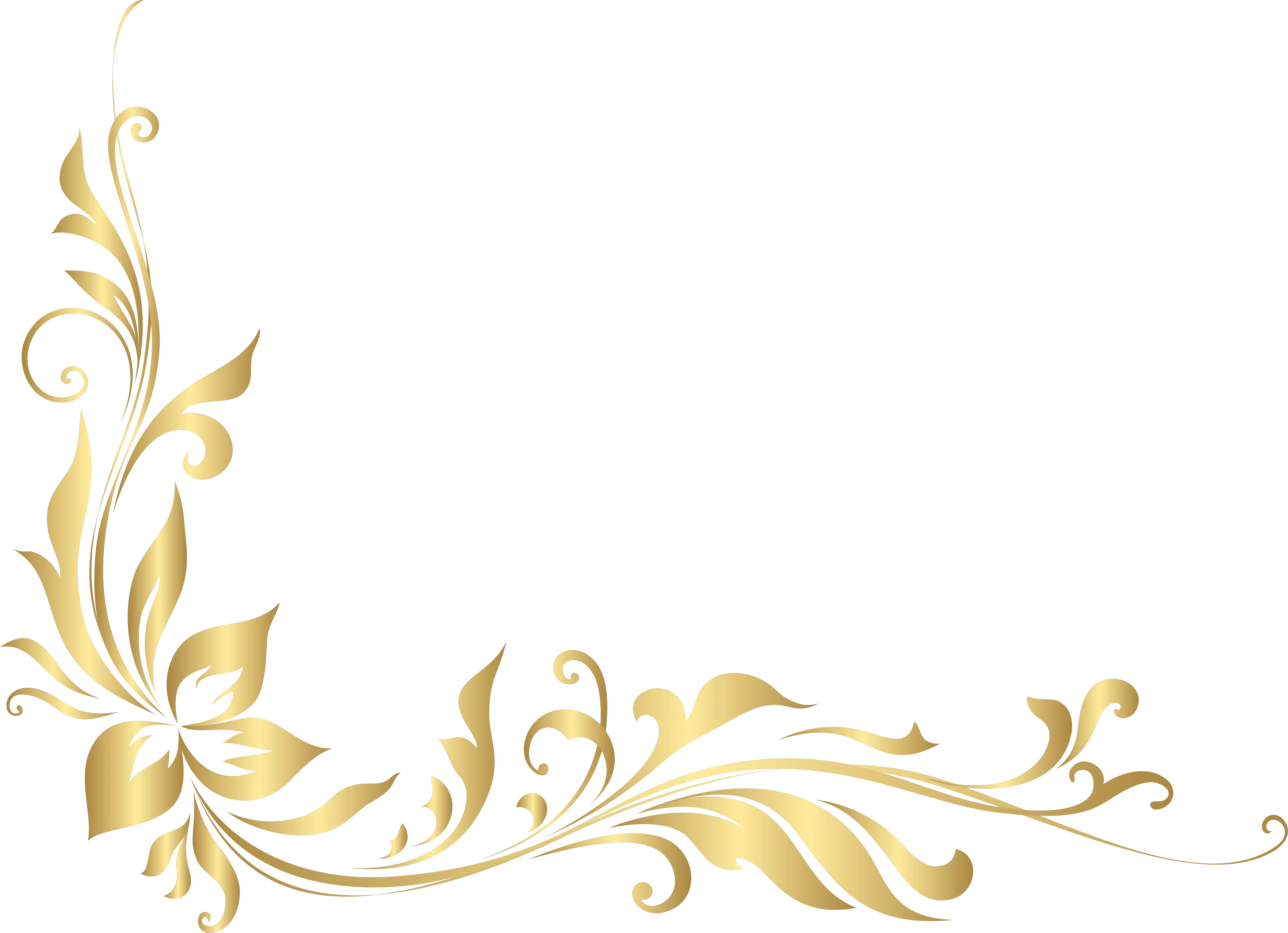  Banner Library Stock Golden Floral Decoration Transparent Gold Colour Vector Png