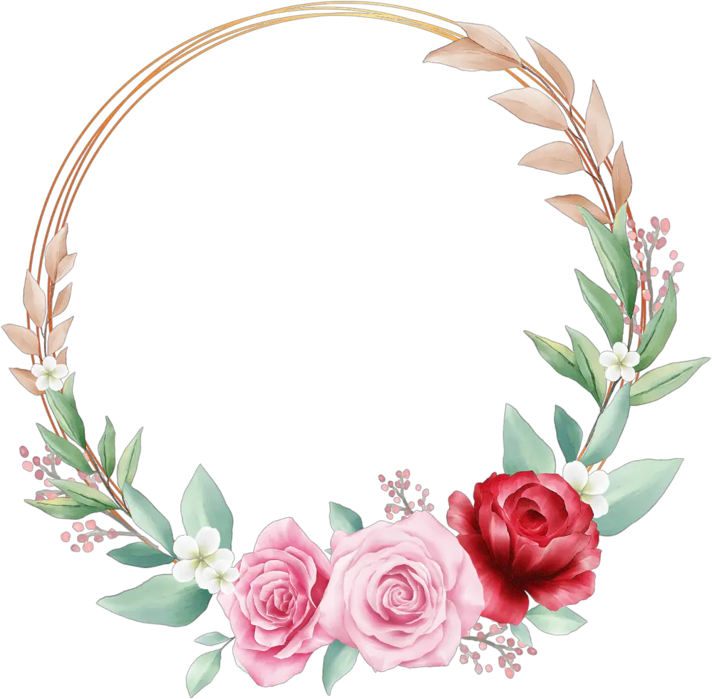  wreath rose circle geometric glitter gold watercolor Hybrid Tea Rose