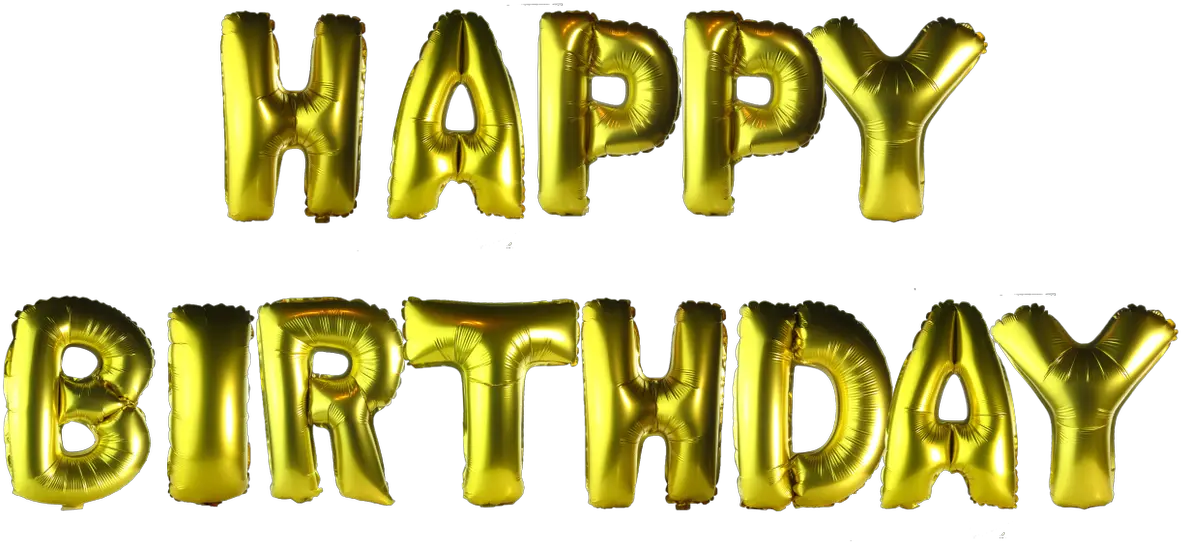  14 Inch Alphabet Balloons Set Happy Birthday Gold Balloons Png