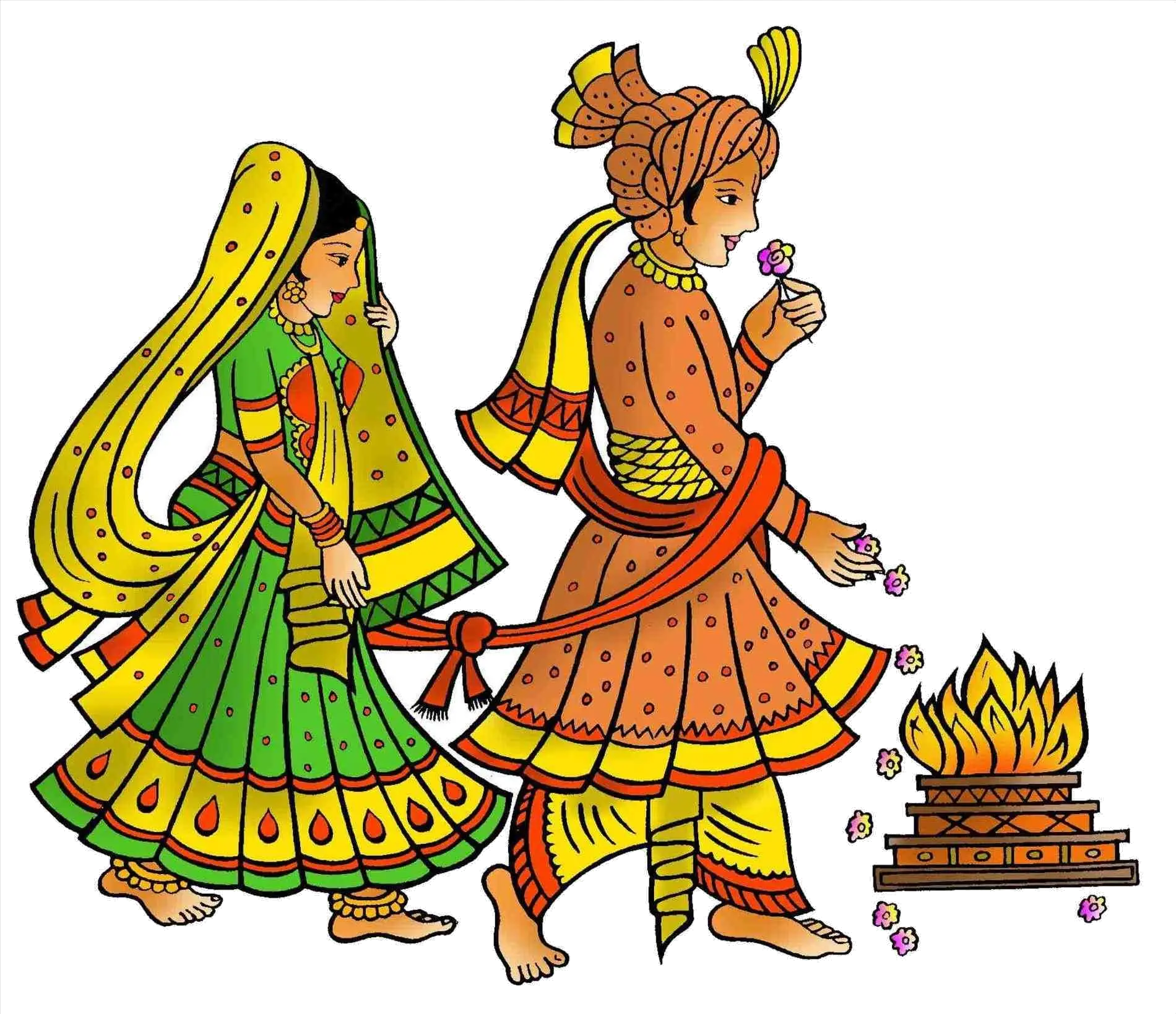 Indian Wedding Hindu Ceremony Clipart Cards Transparent Wedding Clipart Colour Png