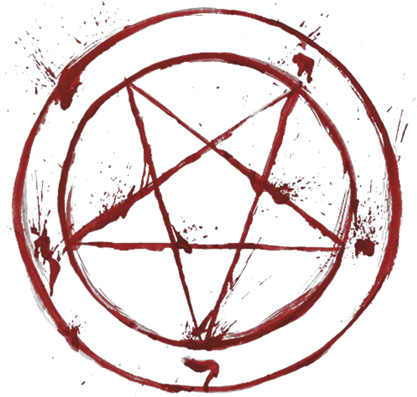  pentagram which blood red Satanic Pentagram