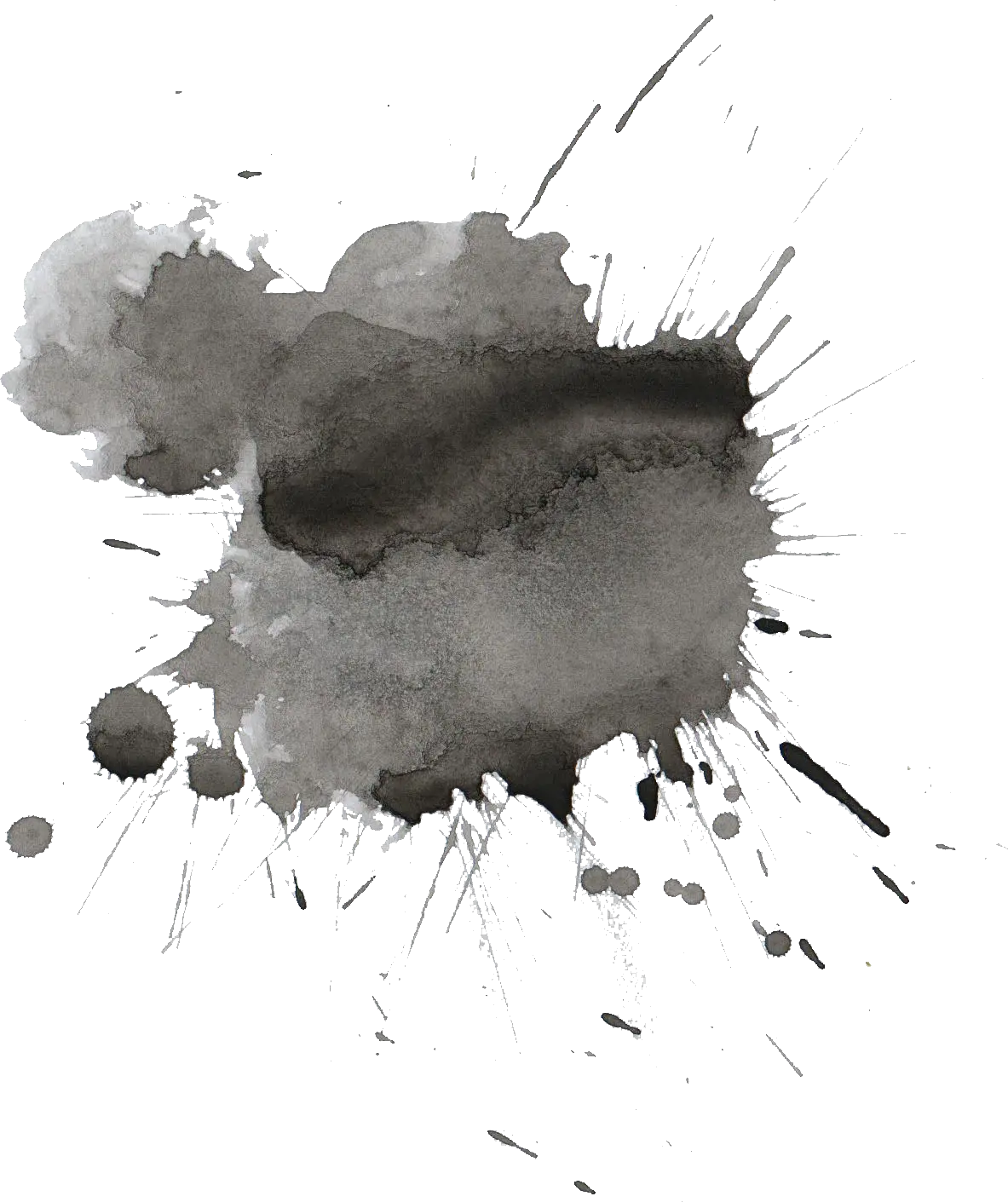  Ink Black Watercolour Splash Png