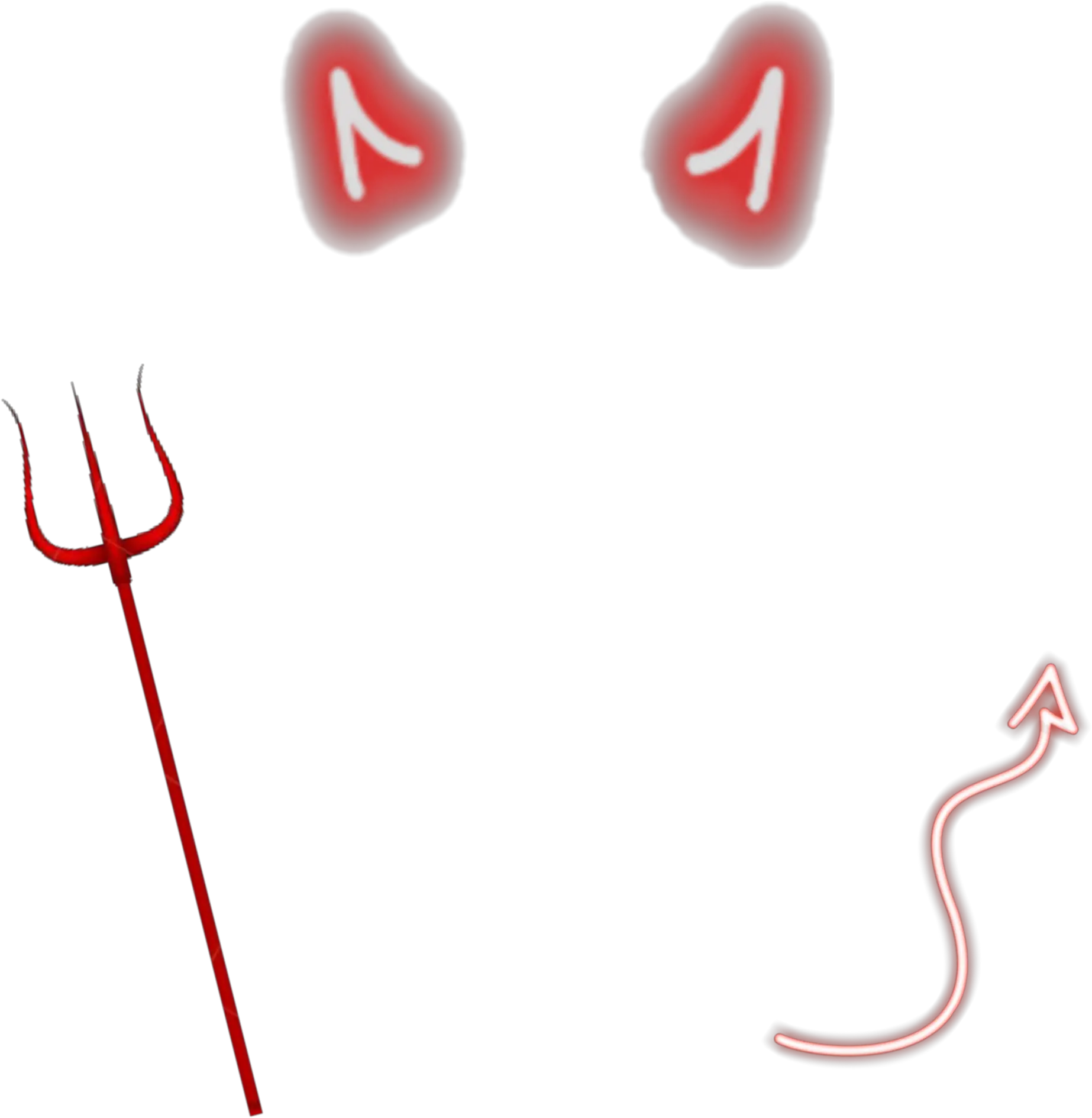  devil horns trident tail red neon Devil Horns And Tail Png