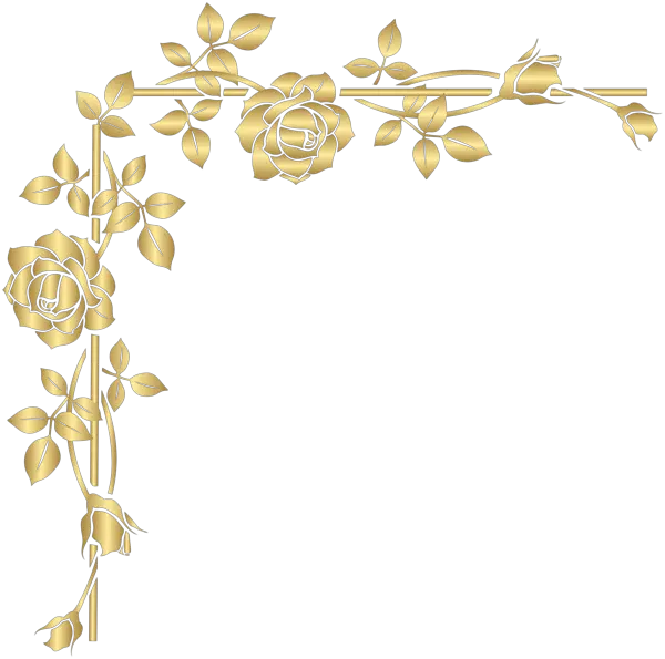  Gold Rose Corner Png Clip Art Image Gold Corner Border Transparent