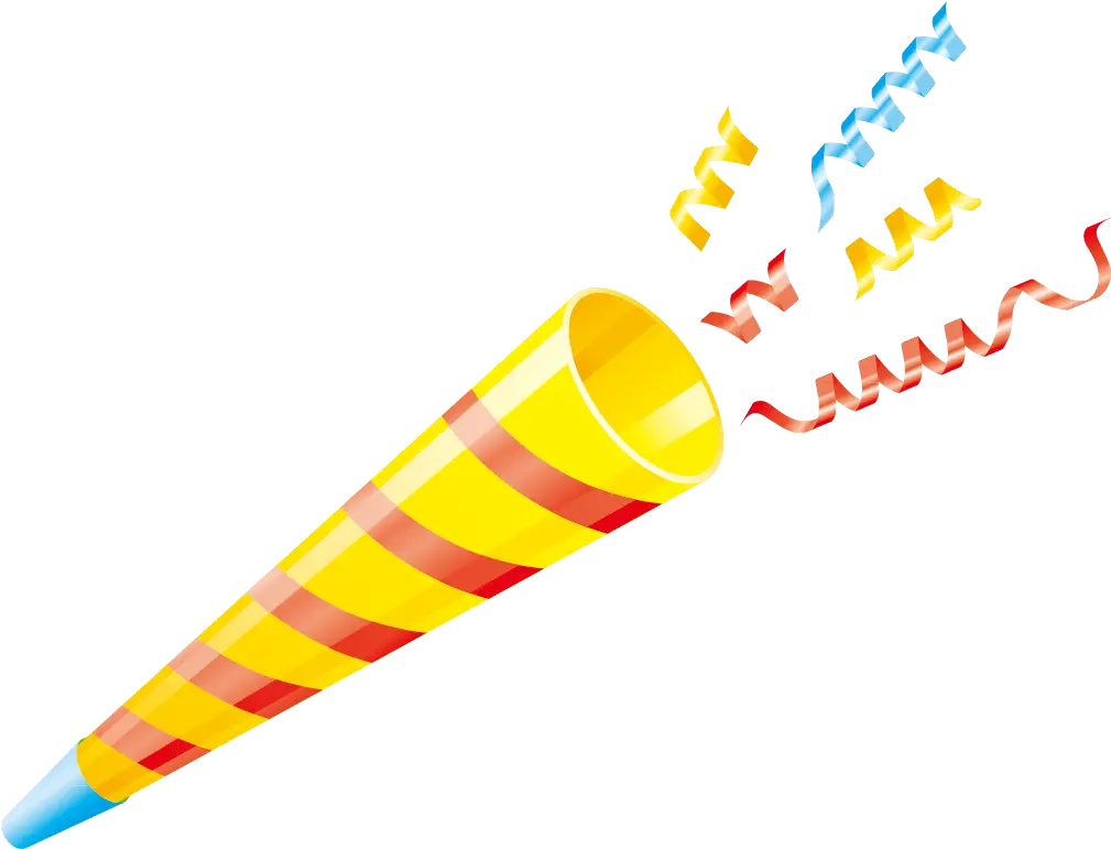  Confetti Birthday Party Horn Clip Art Party Horn Transparent Background