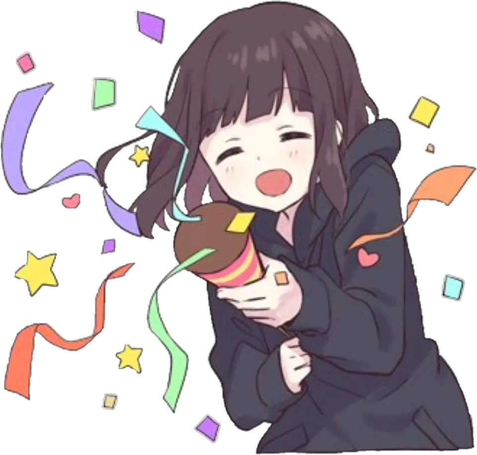  party happy girl ribbon Happy Anime Girl Png