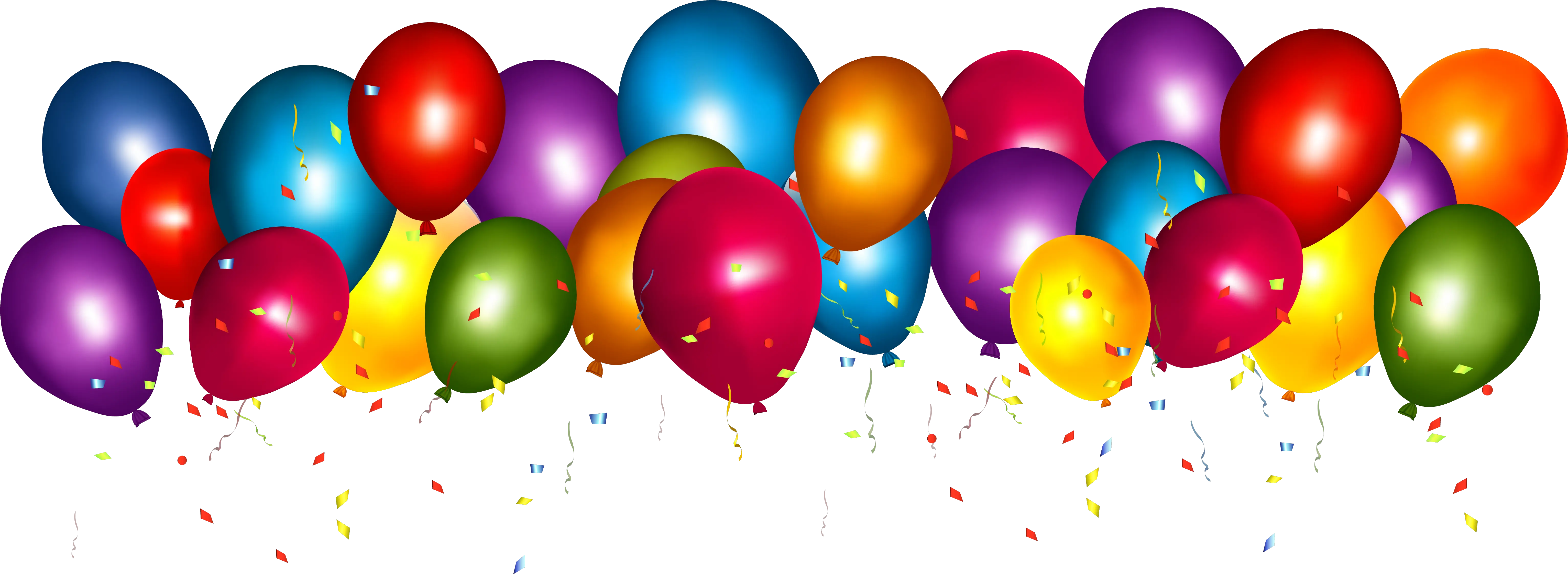  Balloon Confetti Party Gift Birthday Balloons And Confetti Transparent Background