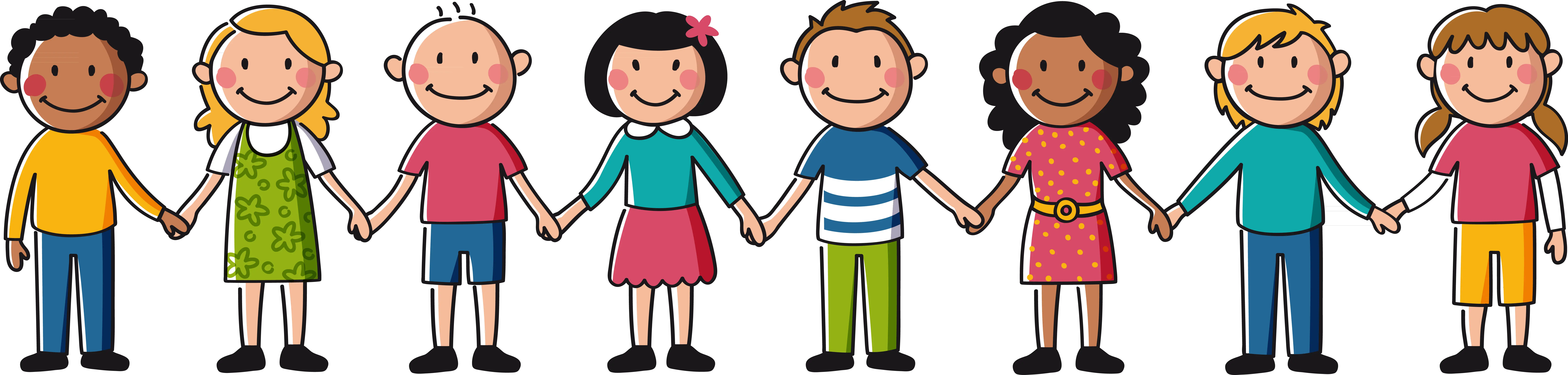  Transparent Cartoon Hand Png Children Holding Hands Clipart
