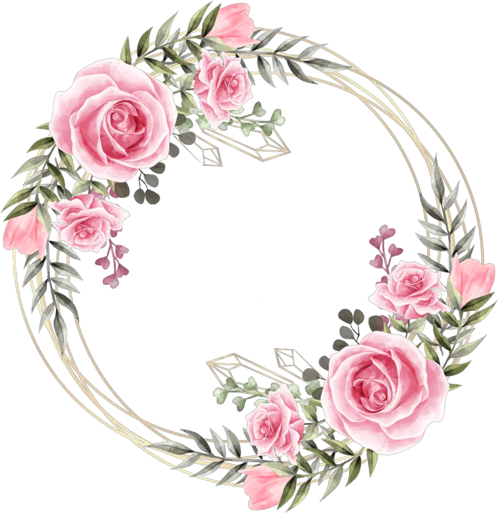  rose circle flower floral frame gold glitter Flower