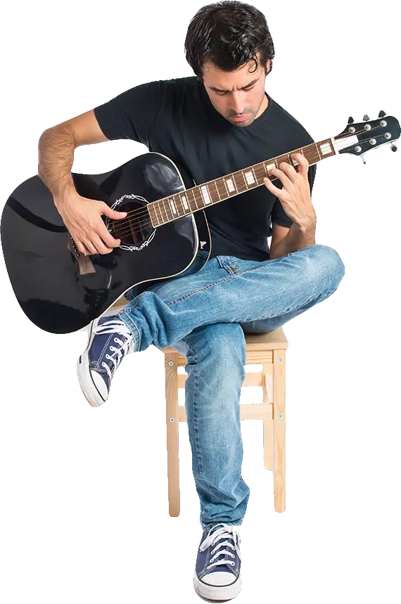  Sitting Man Playing Guitar Png