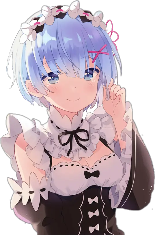  rem rezero crying smiling animegirl shorthair Re Zero Rem Png