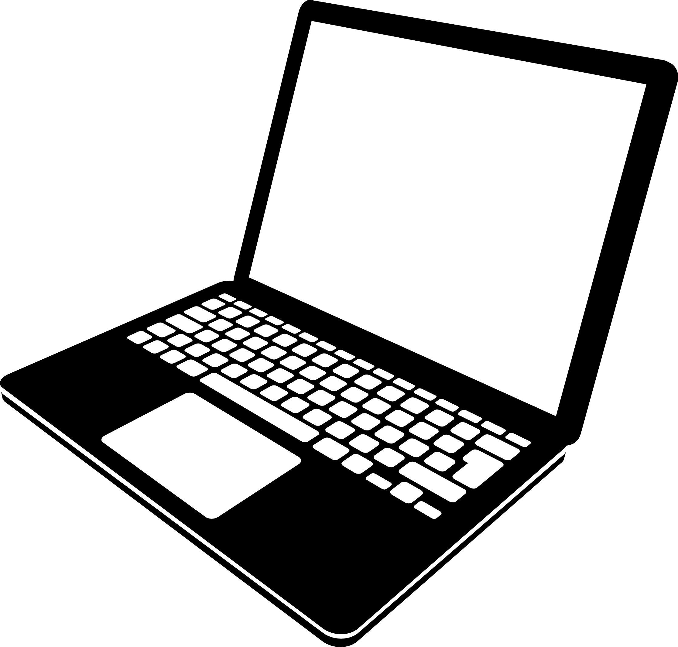  Computer Keyboard Icons Handheld Laptop Png Black And White