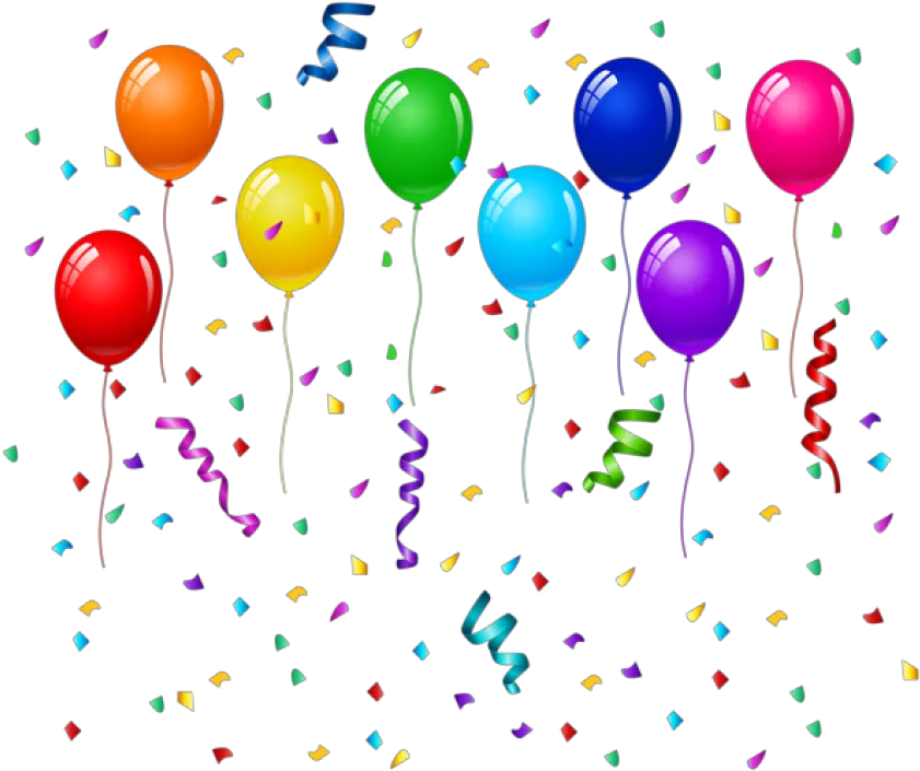  And Balloon Greeting Confetti Birthday Cake Party Balloons Png Format Birthday Png