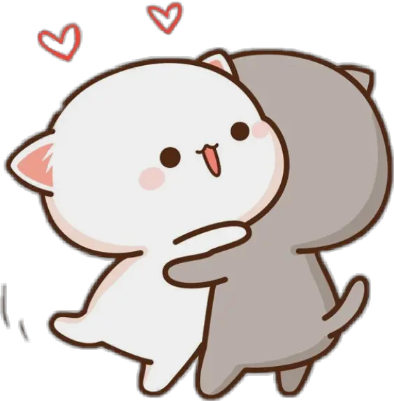  freetoedit cute kawaii cat couple love hug cuddle Chibi Cat Cute Kawaii Drawings