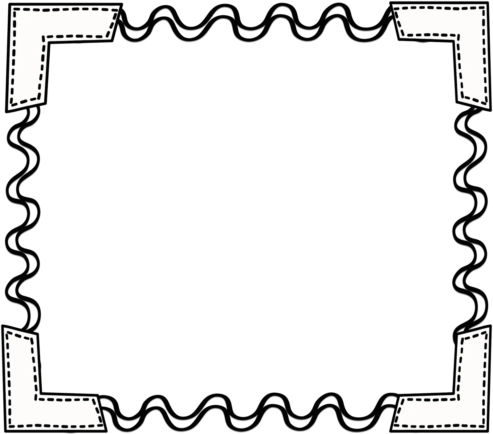  Black White Scribbleframe Png School Borders Clipart Black And White