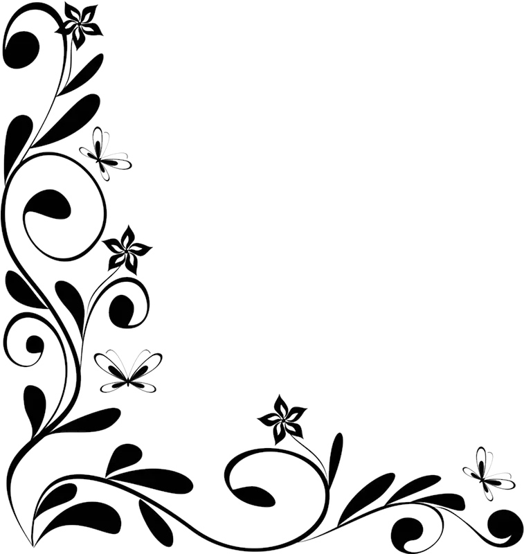  Flower Borders And Frames Clipart Border Design Black And White