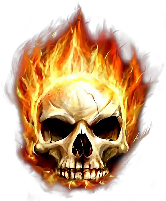  fire skull ghost Transparent Flaming Skull Png