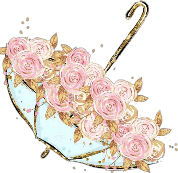  umbrella pink umbrellas flower pink glamour gold Rose Gold Flower Png