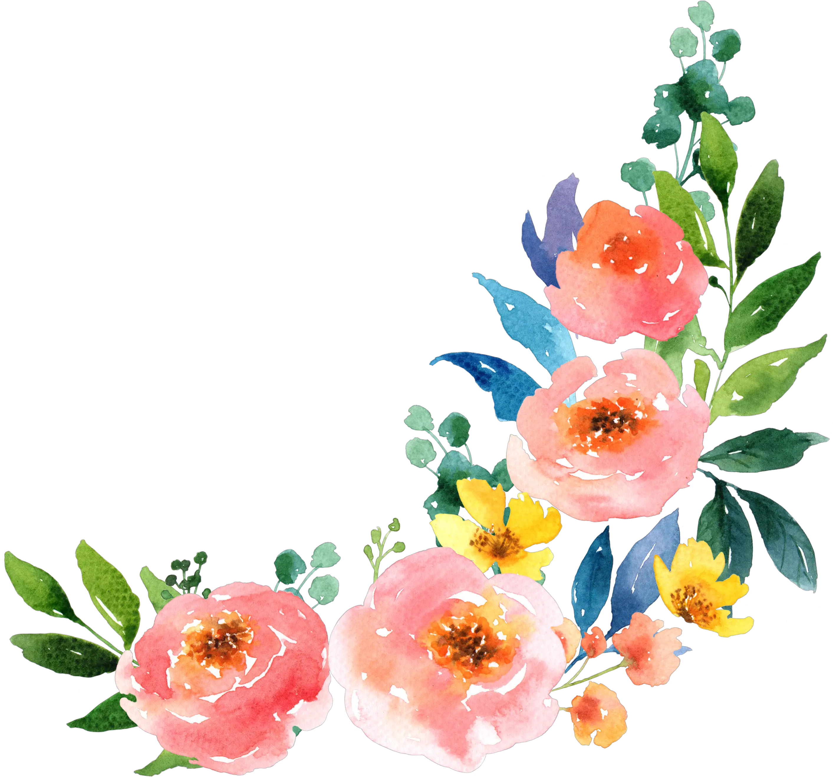  Watercolor Flowers Paper Painting Watercolour Free Water Paint Flowers Png
