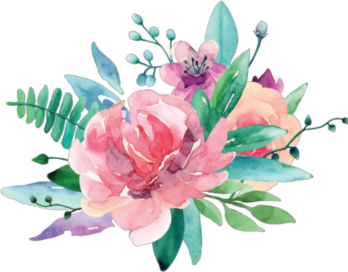 Ftestickers Watercolor Flowers Pink Watercolor Bouquet Flower Transparent Background