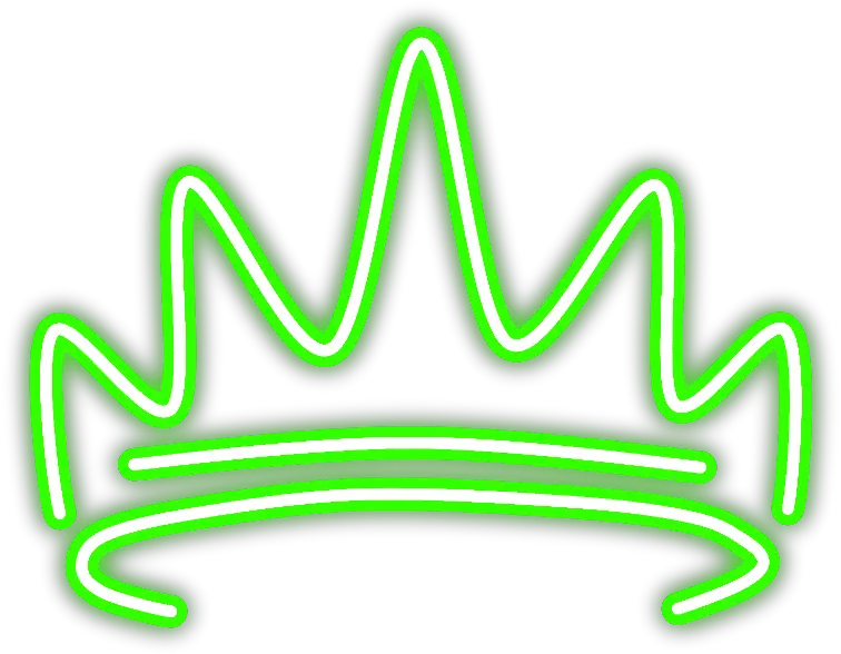  Green Crown Neon Png