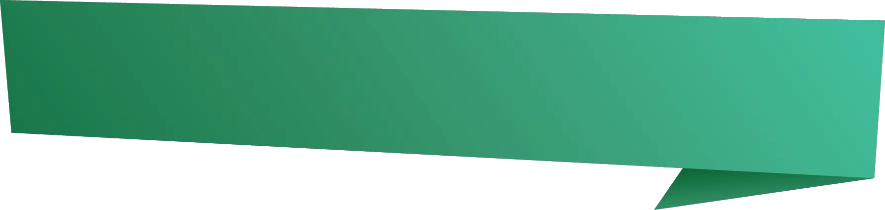  Green Banner Origami With Fold End Origami Green Banner Png
