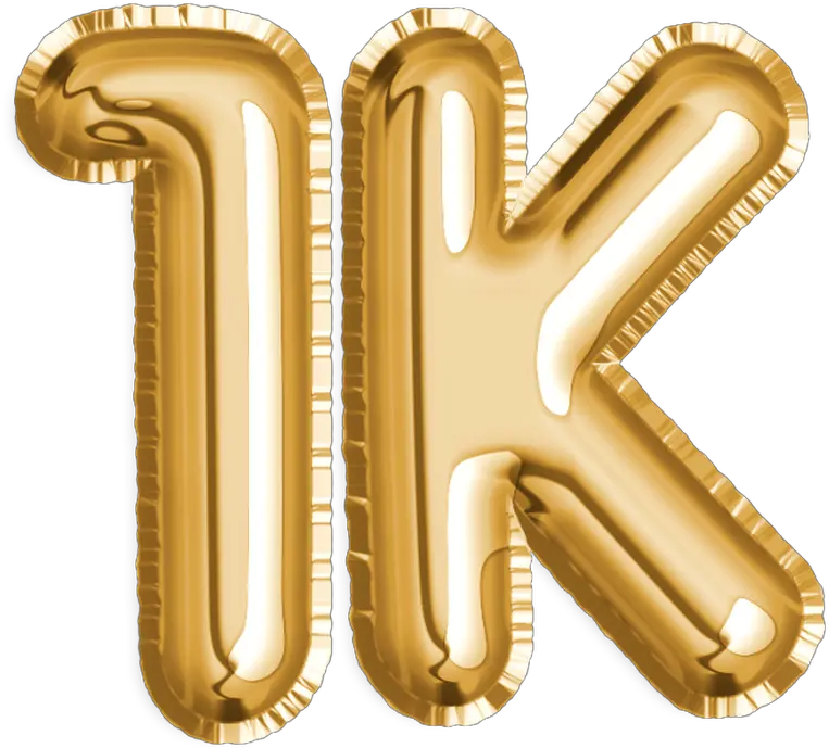  1k Gold Foil Balloon Diecut Gold Balloon Thank You Png