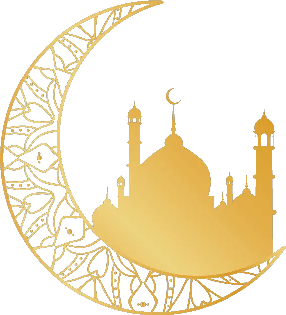  Religion Islam Golden Moon Religious Motifs Transprent Half Ramadan Moon Png