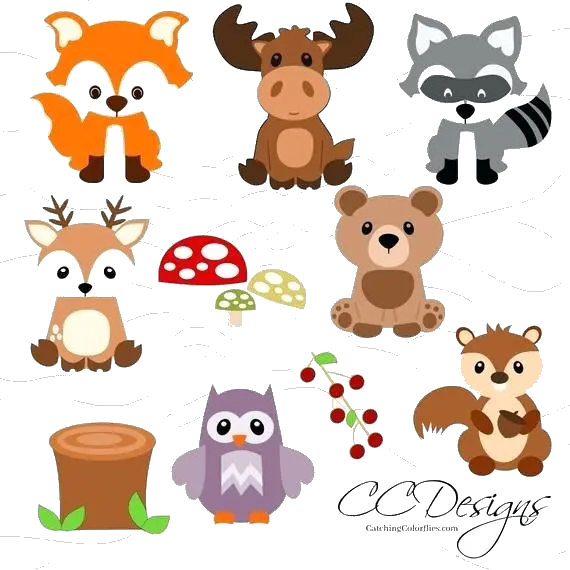  Animal Baby Woodland Animals Clipart Free Set Cute Woodland Animals Svg Cut Files