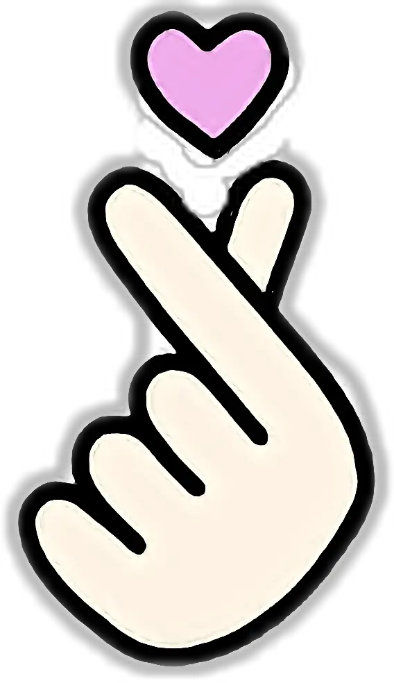  Hand Heart Finger Korea Saranghae Dedos
