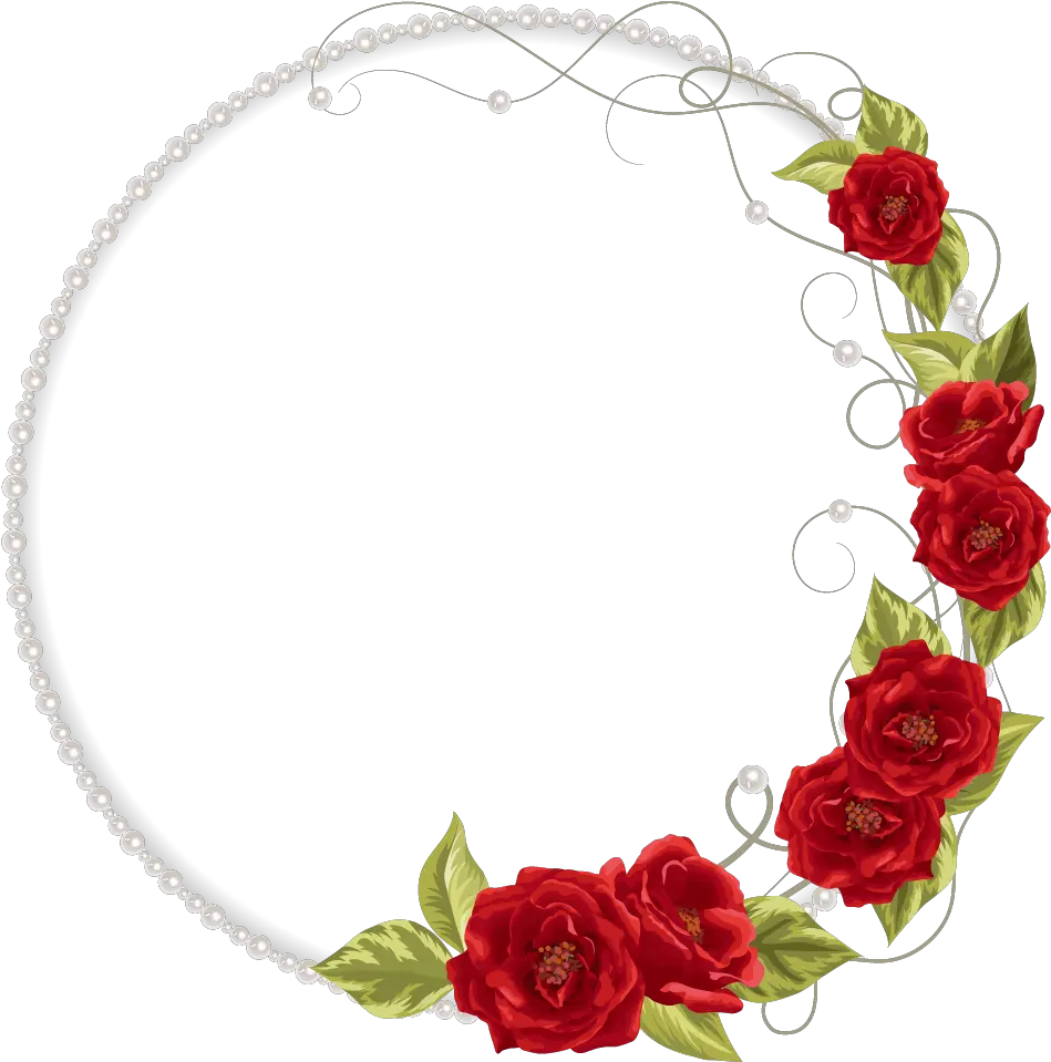  roses leaves wreath frame border divider circle Red Rose Flowers Vector