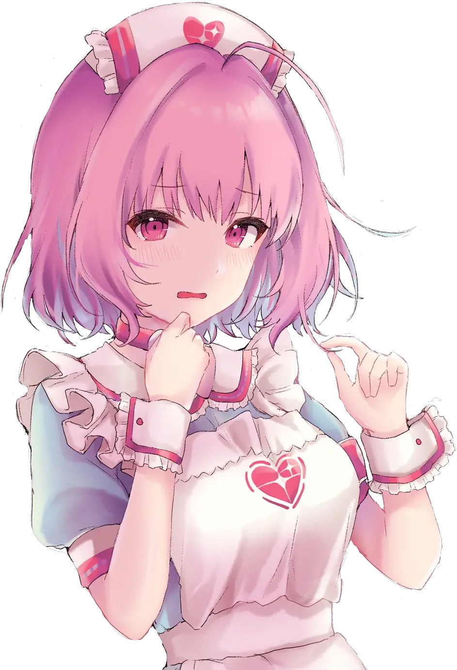  nurse anime animegirl animenurse loveheart pastel Pink Hair Nurse Anime Girl