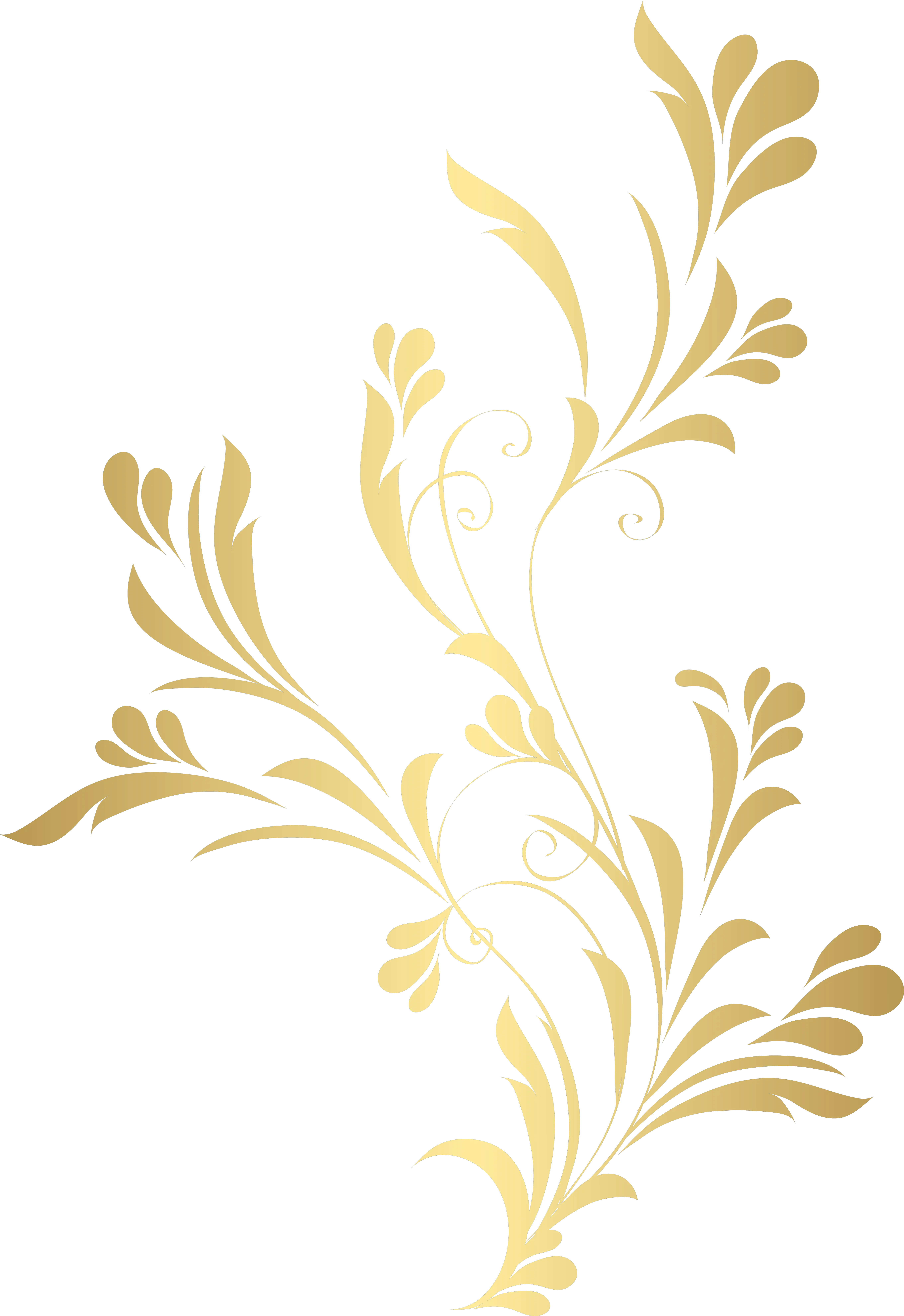  Floral Gold Element Png Clip Art​ Background Flower Gold Png