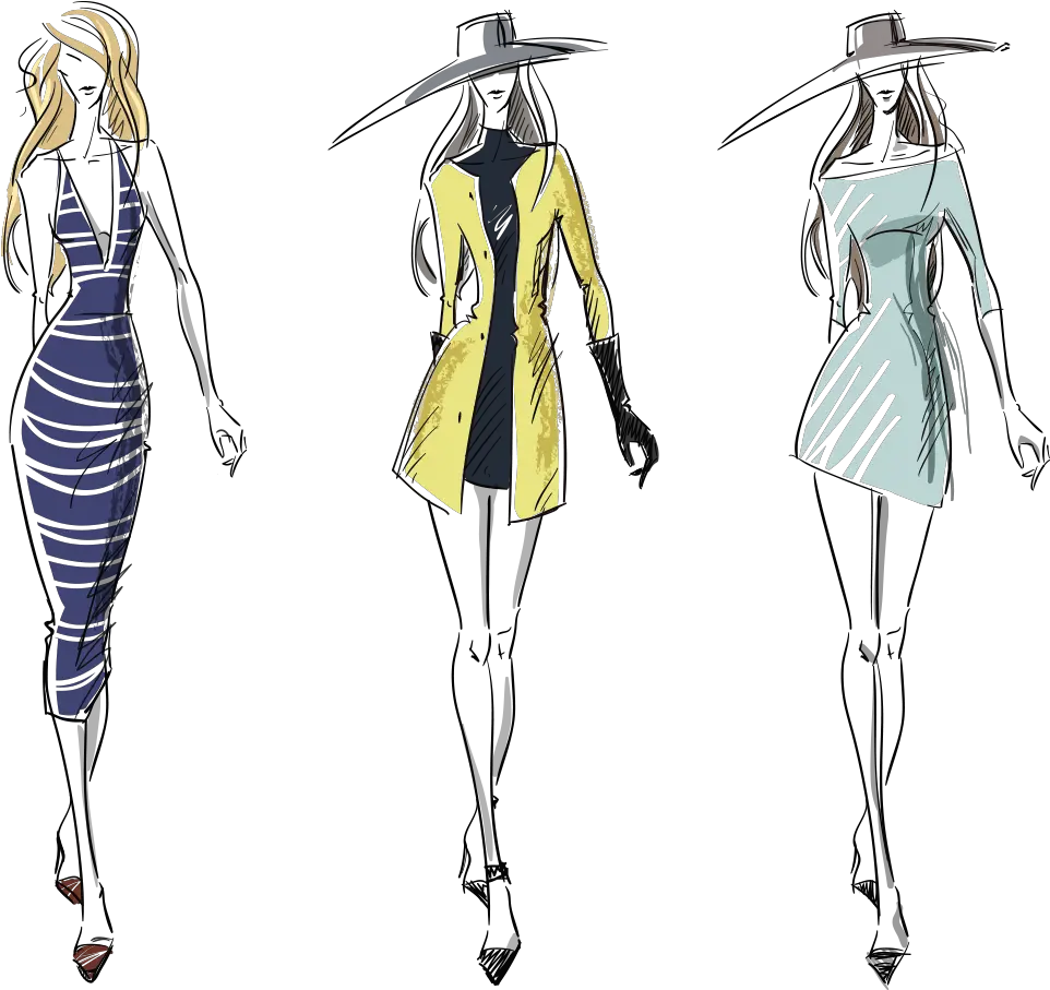  Fashion Sketch Png Runway Fashion Illustration