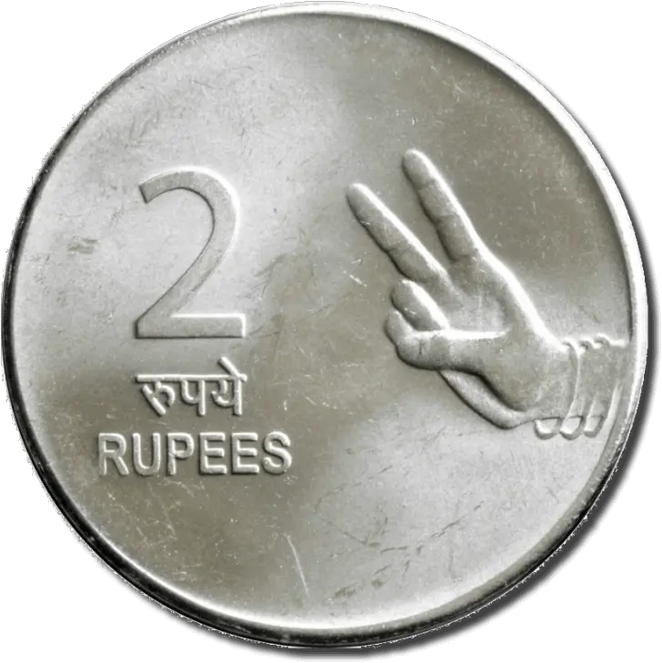  2 Finger Rupee Indian 2 Rs Coin