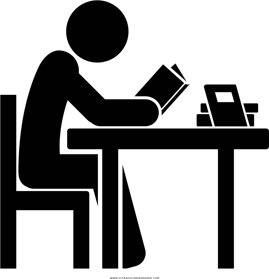  Transparent Study Icon Png Drawing Of Someone Studying